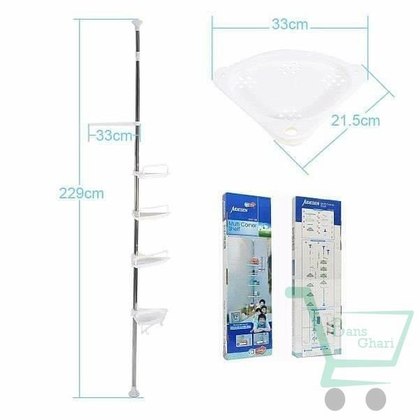 Multi Corner Adjustable Toilet Corner Shelf - Image 3