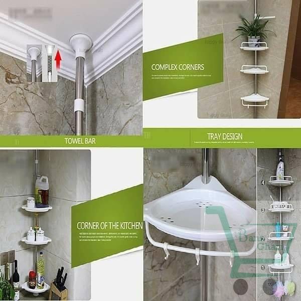 Multi Corner Adjustable Toilet Corner Shelf - Image 2