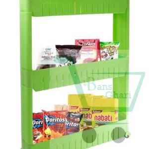3 Tier Slim Slide Plastic Trolley Rack
