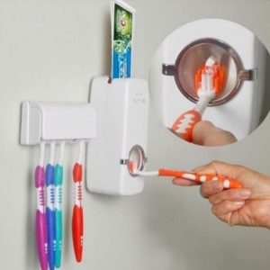Automatic Toothpaste Dispenser & Brush Holder