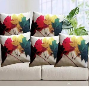 Cushion Cover Leaf Print ( Set Of 5)