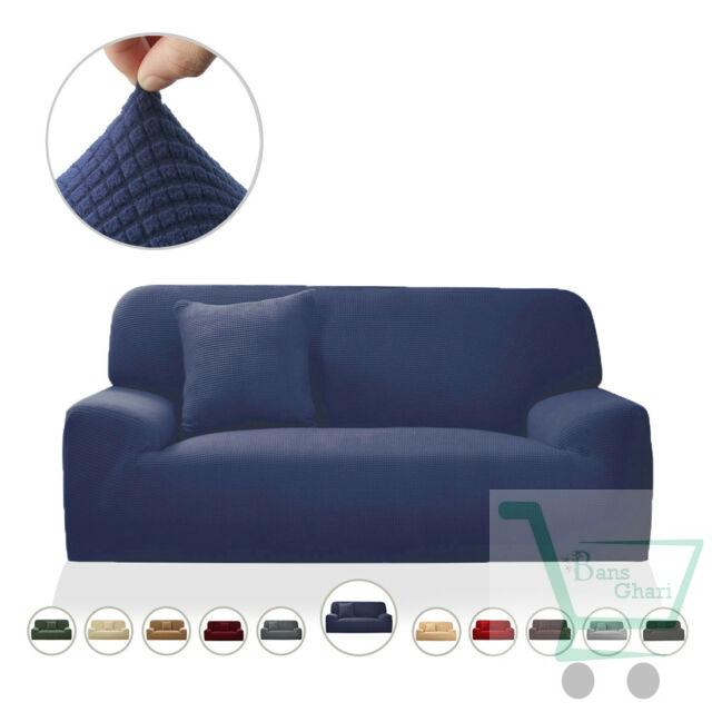 3 Seater Stretchable Sofa Cover – Blue