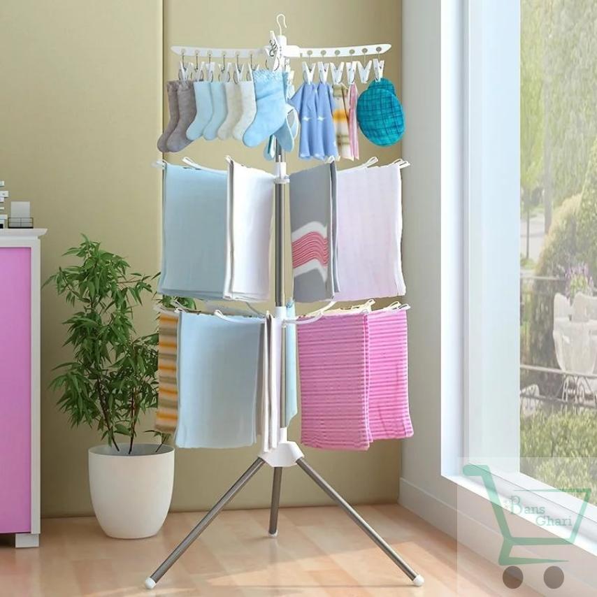 Folding Portable Laundry Stand Cloth Drying Stand - Image 2