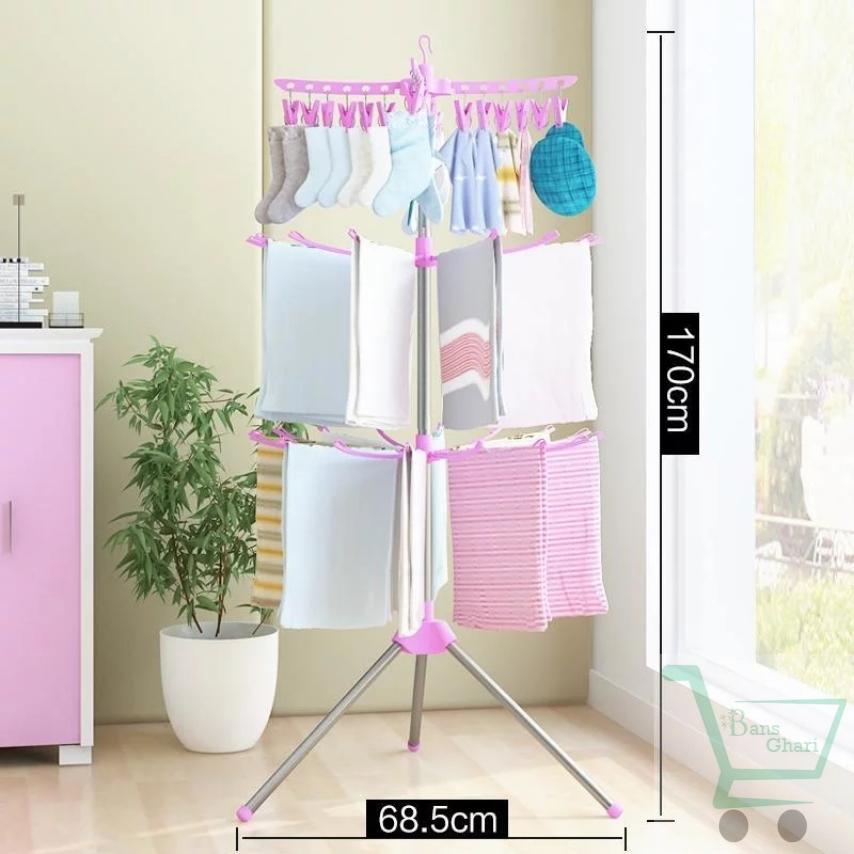 Folding Portable Laundry Stand Cloth Drying Stand - Image 3