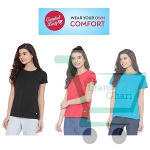 Comfort Lady Round Neck T-Shirt for Women (Pack of 3)