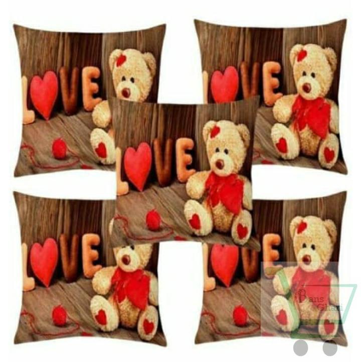 Cushion Cover TeddyBear Print ( Set 5 )