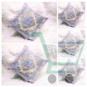 Light Purple Pattern Embroidered Cushion Cover (Set Of 5)