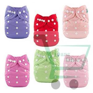 Adjustable Reusable Washable Baby Cloth Diaper Diapers Nappy 1 Diaper + 5 Inserts