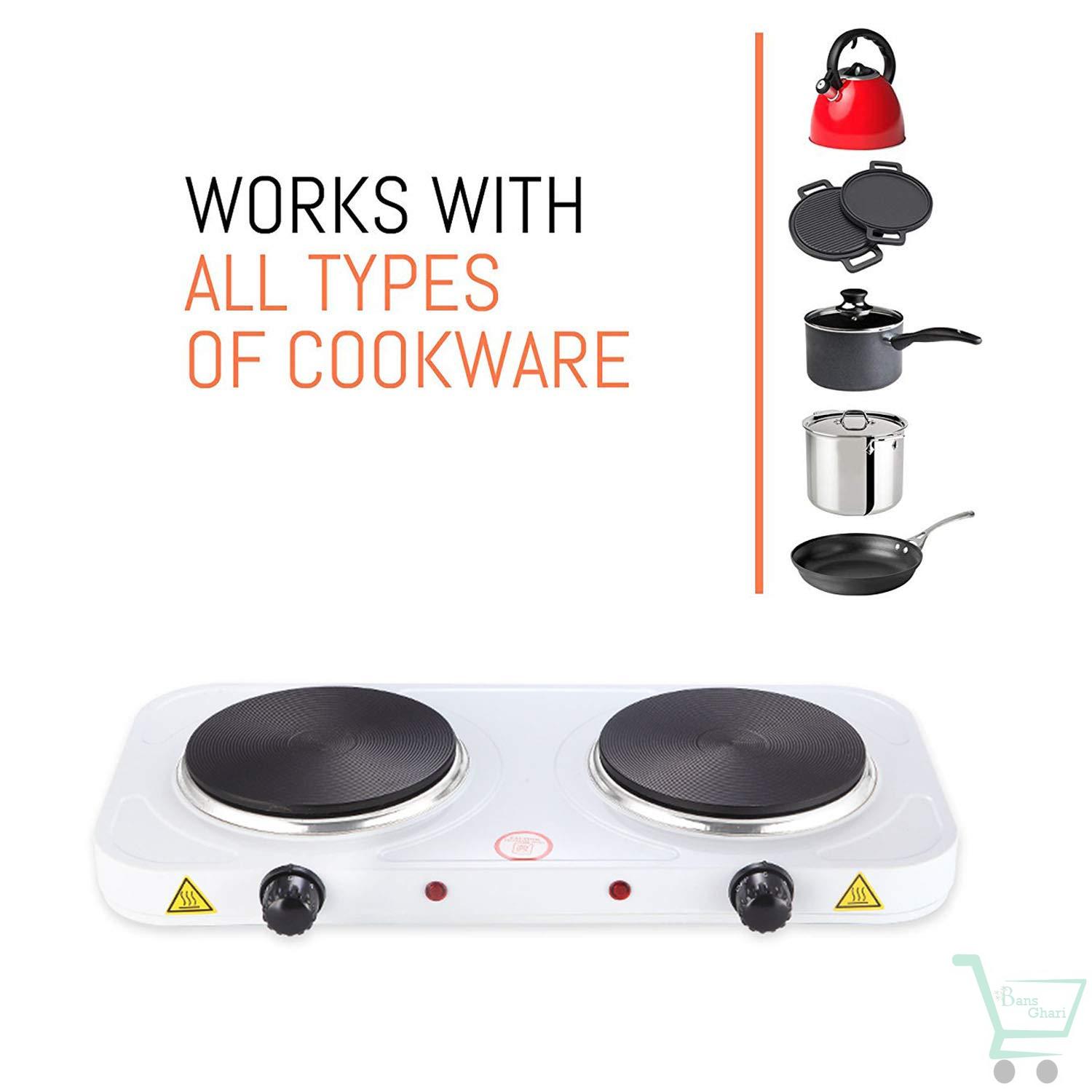 Dual Burner BURNER ELECTRIC STOVE (Works with all types of cookware)