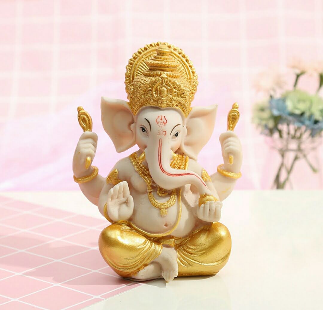 Buy Ganesh Statue (Golden, 6″ X 4.5″ X 3″) at BansGhari.com - Online ...