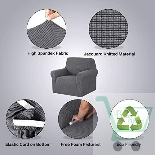 3 Seater Stretchable Sofa Cover – Grey - Image 5