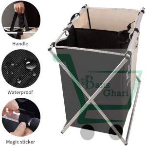 2 Sections Laundry Basket Clothes Hamper Organizer