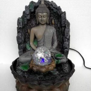 Lord Buddha 3 Step Water Fountain with LED Lights and Water Pump