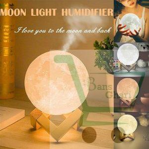3D Printing Moon light and Humidifier with Wooden Base