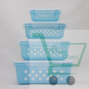 4 Pieces Rectangle Dotted Storage Box (Stb-8826)