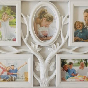 Plastic 5 Photo Sockets Simple Tree Family Photo Frame