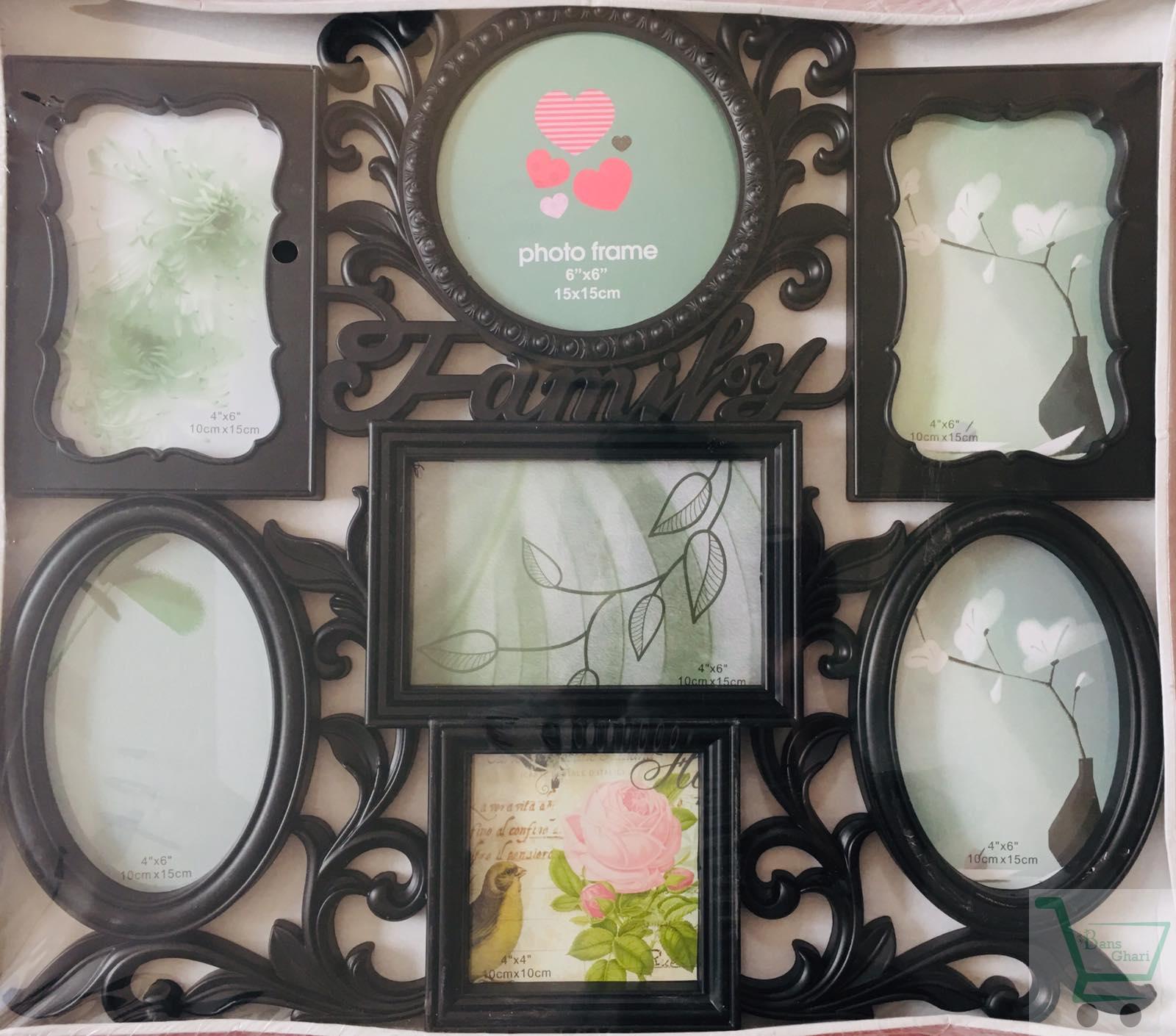 Plastic 7 Photo Sockets Simple Picture Family Photo Frame