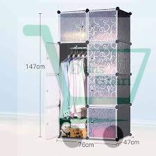 8 Cube Plastic Cloth Cabinet - Green - Image 3