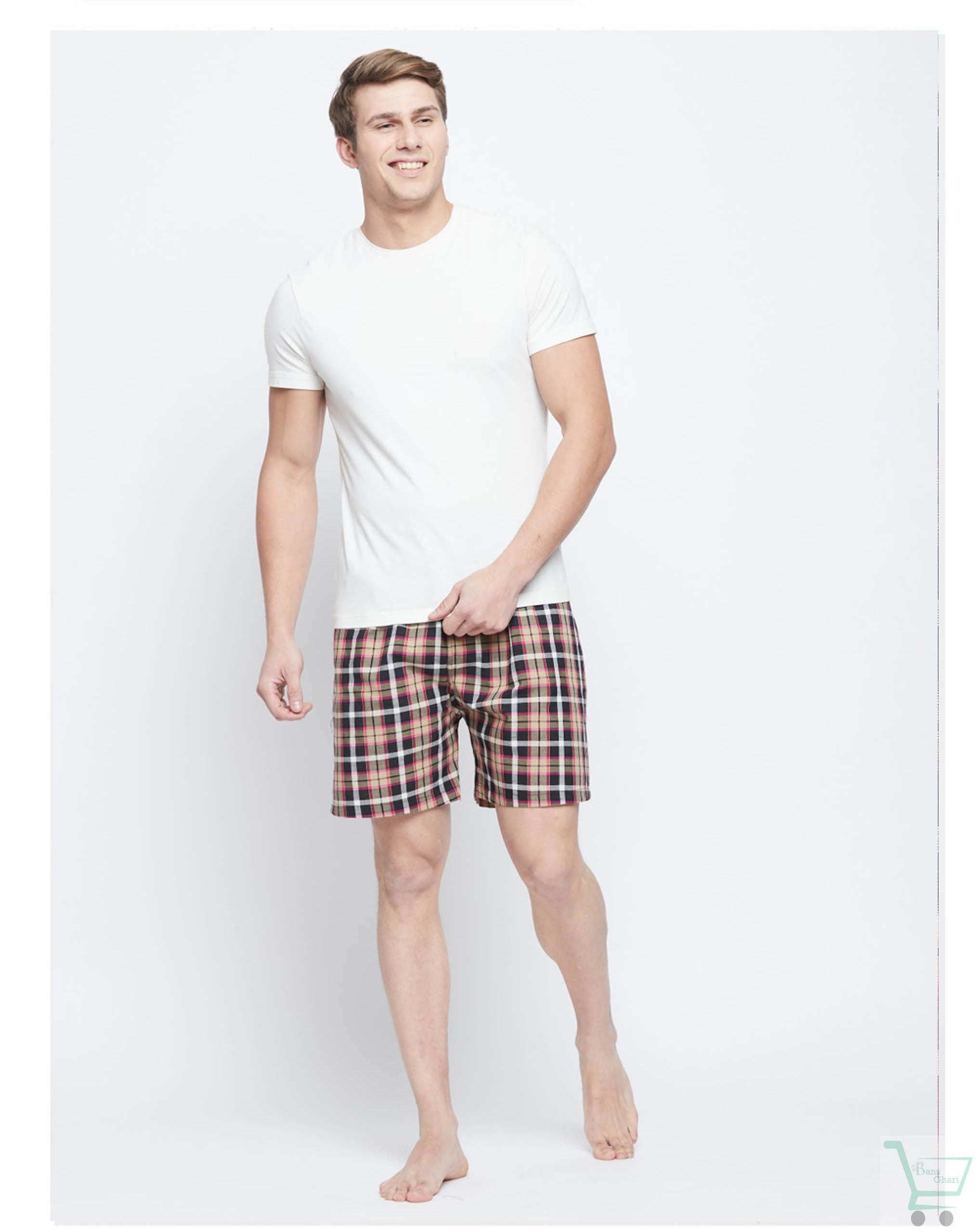 Soxabox Men’s Cotton Lounge Shorts SMB-4