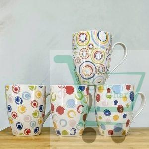 Colorful Print Ceramic Coffee Mug ( Set Of 12)