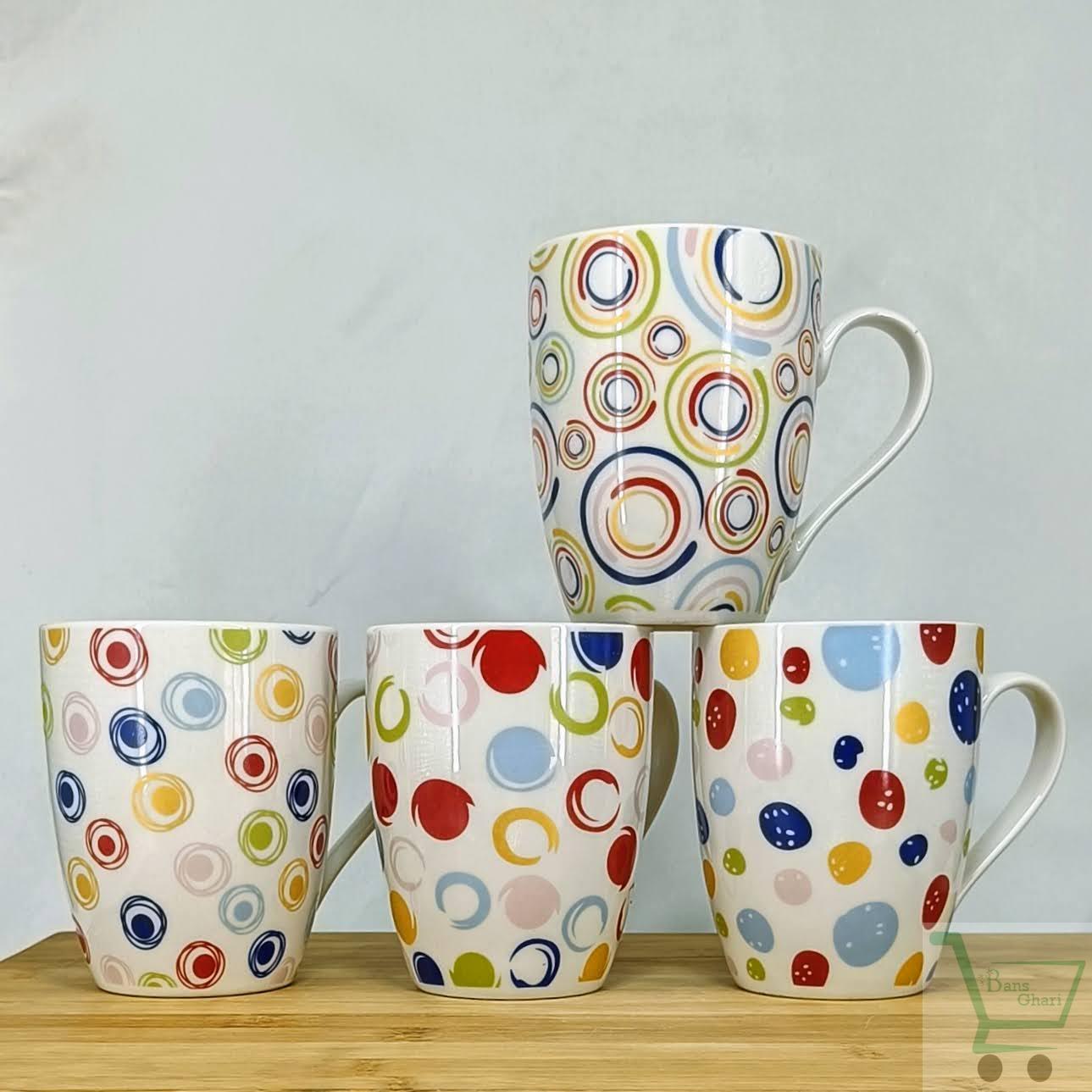 Colorful Print Ceramic Coffee Mug ( Set Of 12)