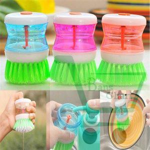 Washing Utensils Pot Dish Brush With Washing Up Liquid Soap Dispenser ( Set Of 3 )