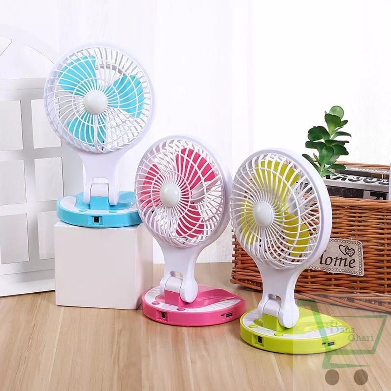 Multicolor Electricity Rechargeable Mini Fan With LED Light