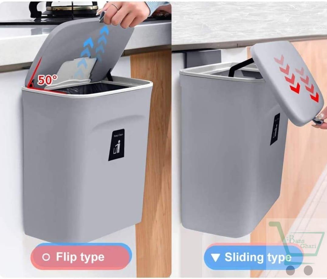 Wall Dustbin Trash Hanging Dustbin with Lid - Image 4