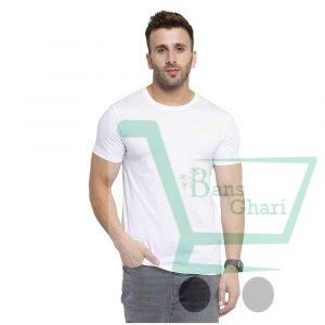 Cotton Round Neck Men's T-Shirt White