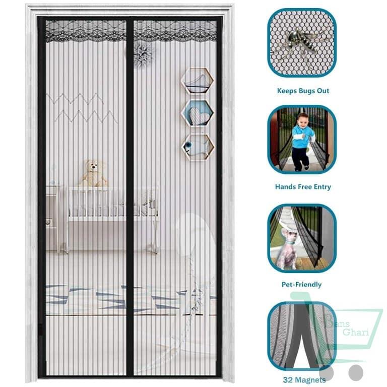 Magnetic Mosquito Net Door Net Screen Curtain Size (3.3 x 7 ft.)(100×210cm) - Image 2