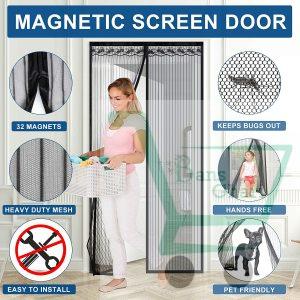 Magnetic Mosquito Net Door Net Screen Curtain ((4 x 7 ft )(120×210cm)