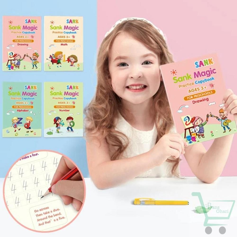 4 pcs Magic Practice Copy Book For Kids