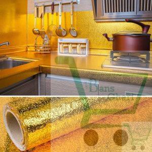 Kitchen Marble Sticker Oil Proof Waterproof Wallpaper ( Golden )