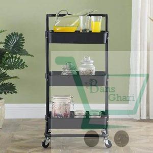 3 Tier Storage Rack Kitchen Living Trolley Shelf