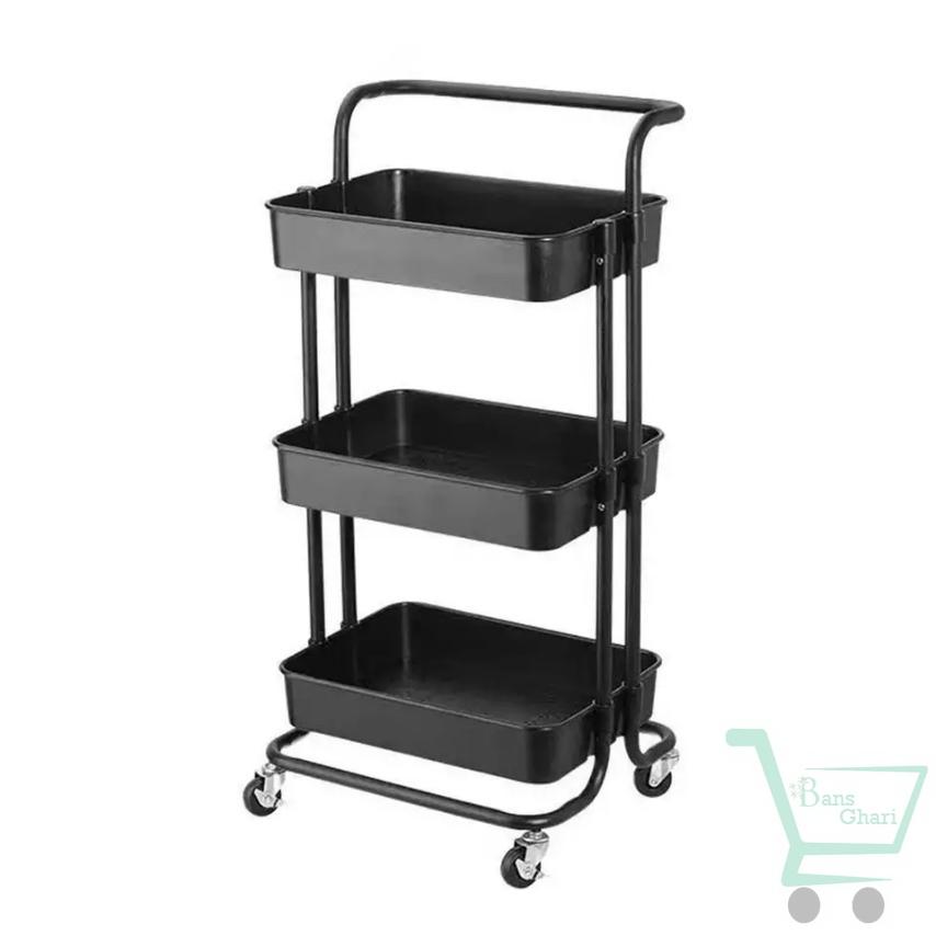 3 Tier Metal Storage Trolley Rack - Image 3