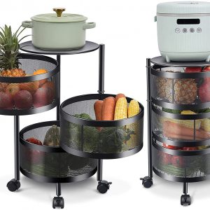 3 Layer Metal Portable Rotating for Fruits & Vegetable ( Round )