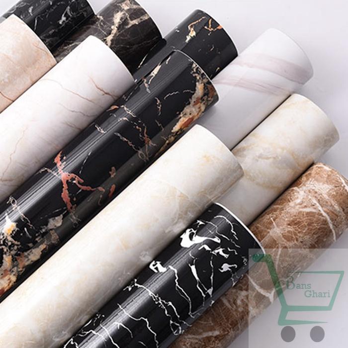 Kitchen Marble Sticker Oil Proof Waterproof Wallpaper ( Black ) - Image 4