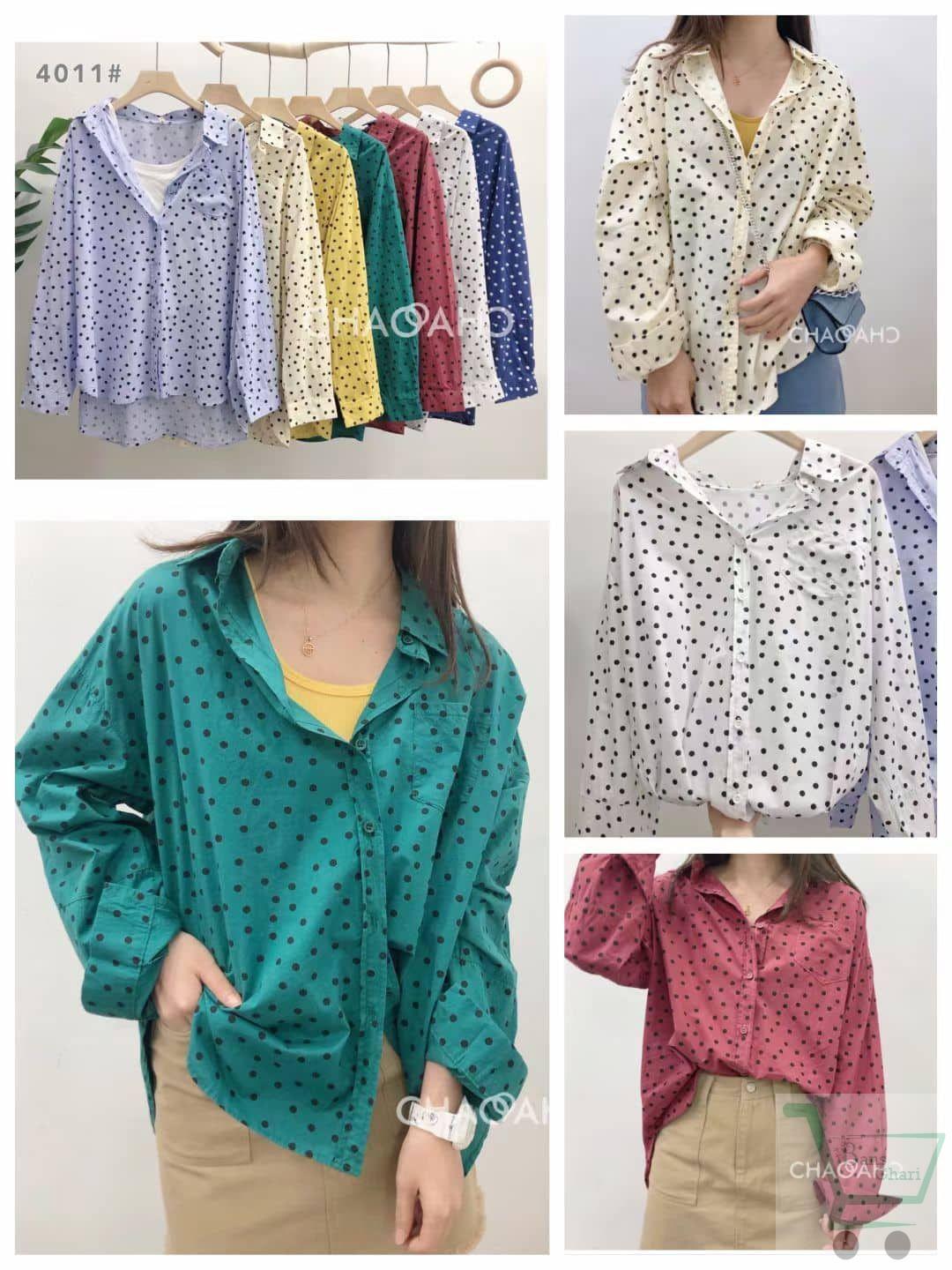 cotton dotted women tshirt