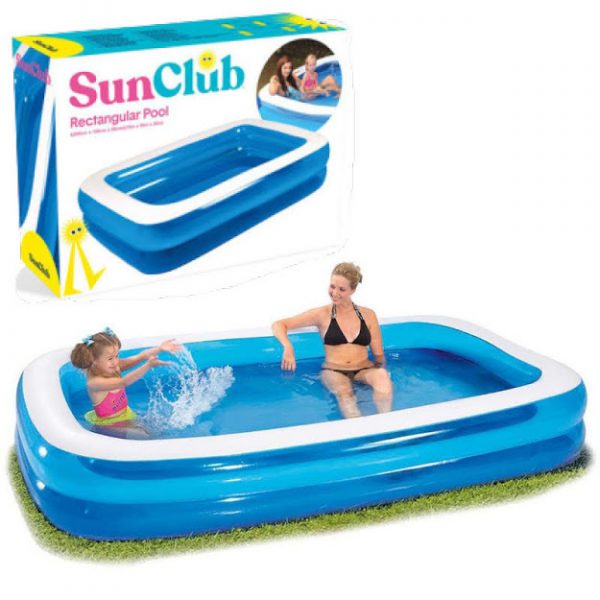Sun Club Blue Rectangular Family Pool - Pump included
