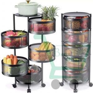 5 Layer Metal Portable Rotating for Fruits & Vegetable ( Round )