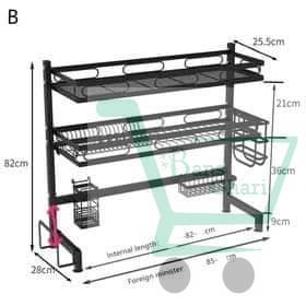 2 Tier / Layer Over Sink Dish Drainer Rack Kitchen Rack - Image 3