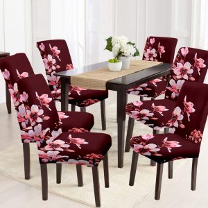 Red Stretchable Chair Cover (Pack of 4)