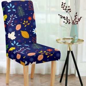 Mixed Color Blue Stretchable Chair Cover (Pack of 4)