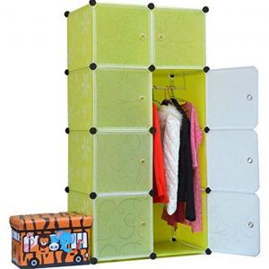 8 Cube Plastic Cloth Cabinet - Green
