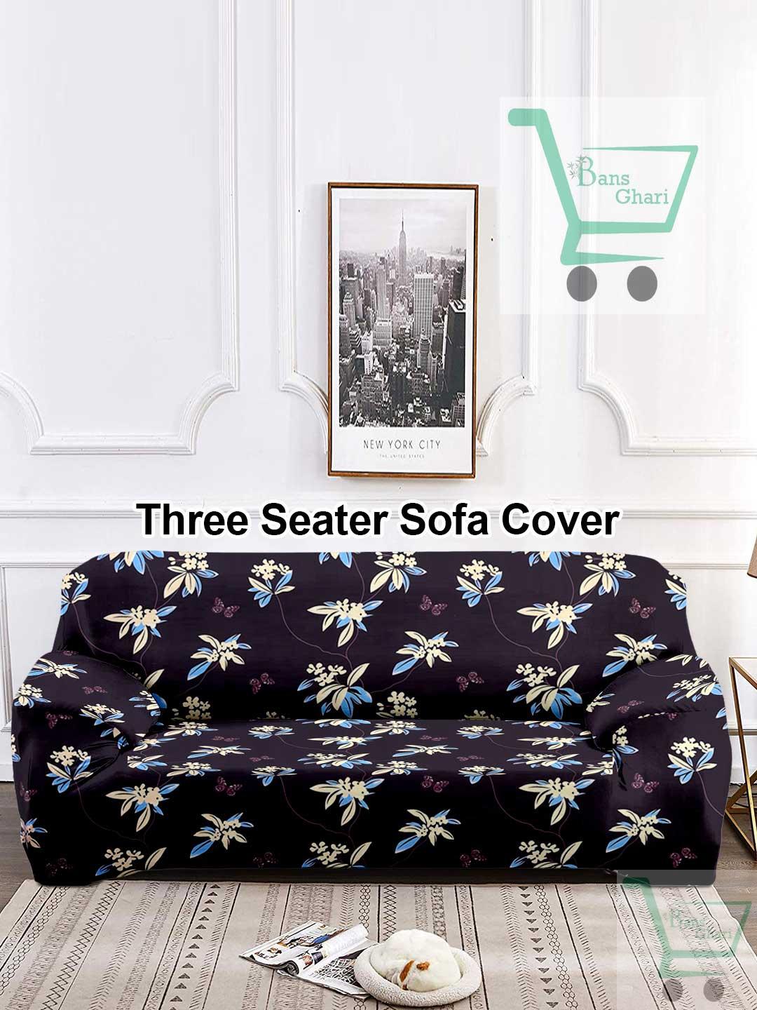 Sofa Cover Black 3 Seater
