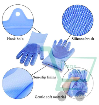 Magic Silicone Dishwashing Gloves ( Pack Of 2 ) - Image 5