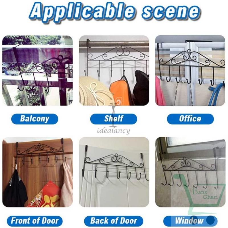 Over The Door Metal Hook Hanging Storage Rack/Organizer (Pack Of 4) - Image 3