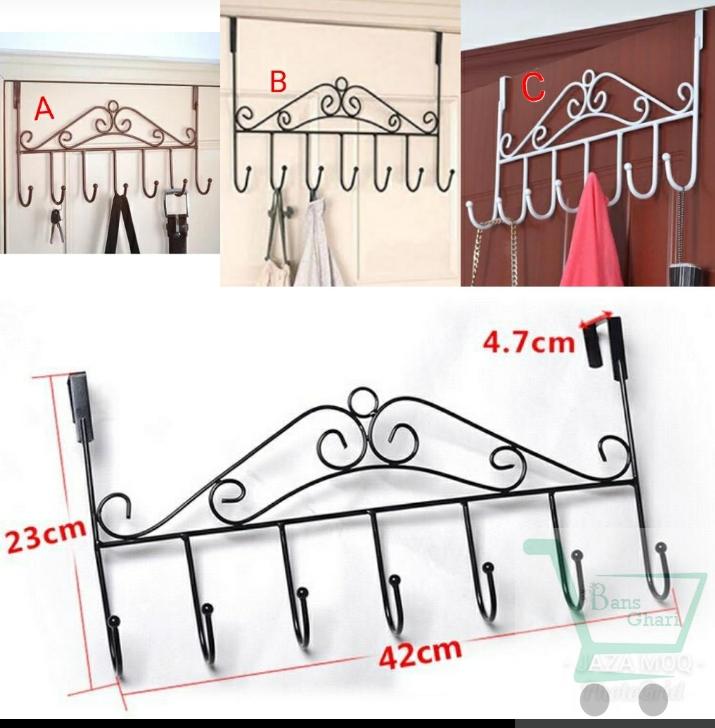 Over The Door Metal Hook Hanging Storage Rack/Organizer (Pack Of 4) - Image 4