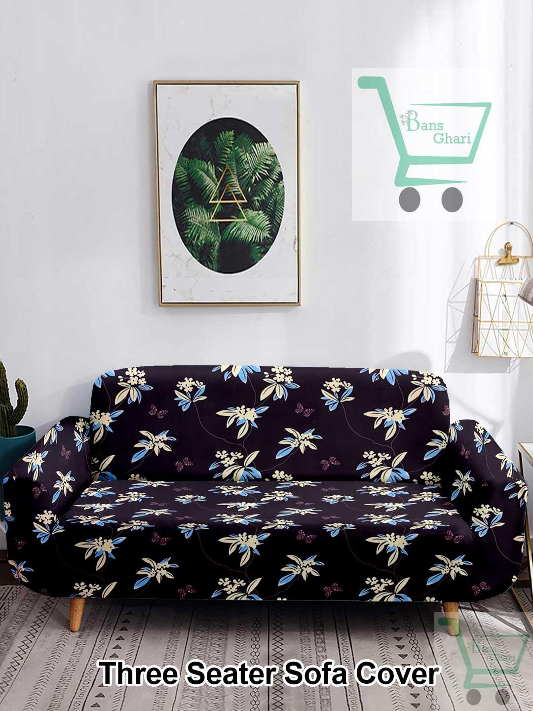 Sofa Cover Black 3 Seater