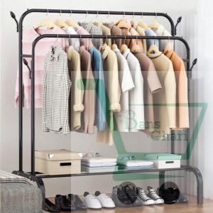 Metal Cloth Double Rod Garment Rack/Hanger